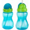 Canpol babies fľaša športová so slamkou malá modrá 270 ml