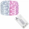 SPRINGOS LED reťaz Nano Duo - 10m, 100LED, 3xAA, biela/ružová