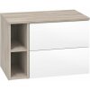 EBS Kuba Sestava skříňky s regálem a deskou 81x46,8 cm, bílá/dub Kronberg 1 set