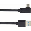 PremiumCord Kábel USB typ C/M zahnutý konektor 90° - USB 3.0 A/M, 3 m ku31cz3bk