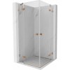 Mexen Lunar Duo sprchovací kút s otváracími dverami 105 x 105 cm, transparentný, brúsená meď - 834-105L-105P-65-00