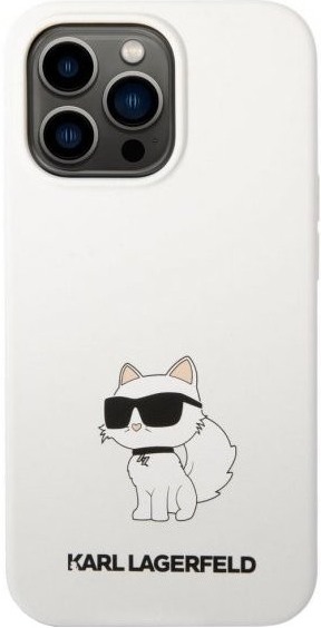 Karl Lagerfeld Choupette NFT silikónové iPhone 13 Pro - biele