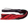 ROUGE Long Suede Flogger Leather Handle Black/Red