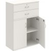 Policová skriňa Strong, zámok, 80x115,2x40 cm, biela/biela - 1 kus - 1 KS - áno - 1 - 60 mesiacov - rovná - kombinovaná - Hobis - Biela - 2x plné a 2 zásuvky - 80 cm - Strong - 40 cm - 115.2 cm - 56.7