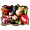 Nálepka 3D díra Zelenina a ovocie 95x64 cm