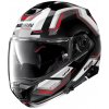 Moto helma Nolan N100-5 Upwind N-Com P/J Glossy Black-Red - XXL (63-64)