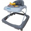 Detské chodítko Baby Mix s volantom a silikónovými kolieskami tmavo sivý