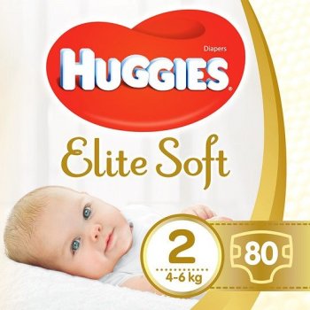 HUGGIES Elite Soft 2 4-6 kg 80 ks