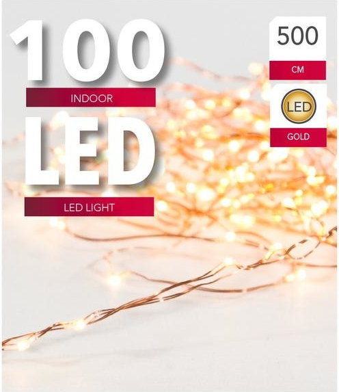 SVENSKA LIVING Vianočná svetelná reťaz 100 LED medený 5m