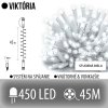 Viktória led svetelná reťaz vonkajšia - 450led - 45m studená biela - biely kábel