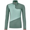 Ortovox Fleece Light Zip Neck W arctic grey XL; Zelená mikina