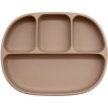 Malý Ježko Detský silikónový tanier 4-dielny s prísavkou - Caramel Brown