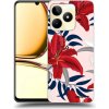 Picasee silikónový čierny obal pre Realme C53 - Red Lily