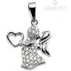 ADANITO BRP0207S - Zlatý prívesok anjel so zirkónmi z bieleho zlata 1.33 g