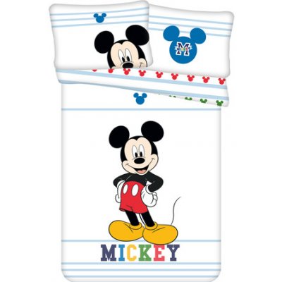 Jerry Fabrics s. r. o. Bavlnené obliečky do postieľky 135x100 + 40x60 - Mickey color baby