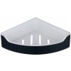 AQUALINE SB209 Samba rohová polica do sprchy, 21,8 x 6,3 x 21,8 cm, čierna