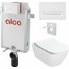 Sada Alcadrain pre montáž na stenu, toaleta Smyle Sq., sedadlo s tlačidlom, biela matná M1876 KAE168 1 set