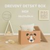 Drevený detský box na hračky s motívom tigra – 46 × 23 × 28 cm