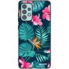 Picasee silikónový čierny obal pre Samsung Galaxy A72 A725F - Pink Monstera