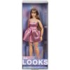 Barbie Looks brunetka v růžových mini šatech HRM16