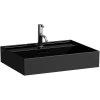 LAUFEN Kartell závesné umývadlo s otvorom, s prepadom, 600 x 460 mm, lesklá čierna, H8163330201041
