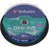 Verbatim DVD-RW, Matt Silver, 43552, 4.7GB, 4x, spindle, 10-pack, bez možnosti potisku, 12cm, pro archivaci dat