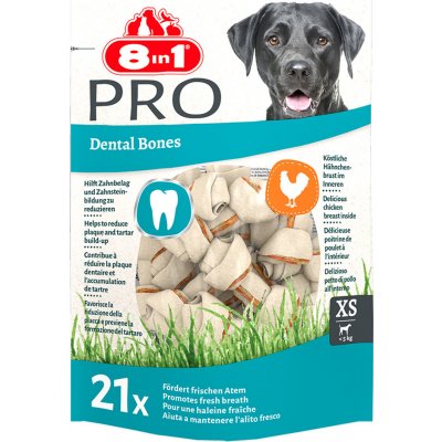 8in1 Pro Dental žuvacie kosti s kuracím - XS, výhodné balenie: 2 x 252 g (42 ks)