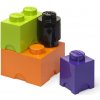 LEGO® úložné boxy Multi-Pack 4 ks - fialová, čierna, oranžová, zelená
