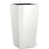 Samozavlažovací kvetináč Lechuza Cubico 40 kompletný set v. 75 cm lesklý biely