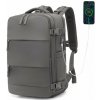 KONO Batoh - priedušný s USB portom a priehradkou na topánky, 25L, šedý