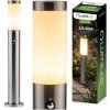 Vonkajšia záhradná lampa Lilium LUMILED E27 INOX SHEET 45 cm so senzorom pohybu