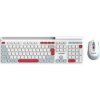 Canyon SET-W5, Wireless bezdrôtové combo - multimed. klávesnica, SK/CZ + opt. myš až 1600 dpi, biela s červenými prvkami (CNS-HSETW5WT-CS)