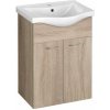Aqualine KERAMIA FRESH umývadlová skrinka 51,1x74x34cm, dub platin 50058