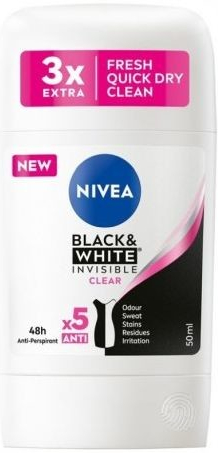Nivea Invisible Black&White Clear dámsky deostick 50 ml
