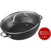 Hrniec MagicHome Black Marble Line, plytký, 26 cm, 2,8 lit., s pokrievkou, pekáč do rúry