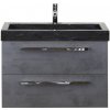 Skrinka s umývadlom Sanox Seville prírodný kameň 80 cm antracit