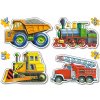 CASTORLAND Baby puzzle Dopravní prostředky 4v1 (4,5,6,7 dílků)