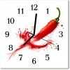 Nástenné sklenené hodiny Paprika 30x30 cm