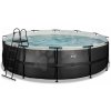 Bazén s filtráciou Black Leather pool Exit Toys kruhový oceľová konštrukcia 488*122 cm čierny od 6 rokov