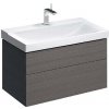 Geberit Xeno 2 - Skrinka pod umývadlo 90 cm, zásuvka s LED svietidlom, sivá 500.509.43.1