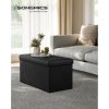 SONGMICS Taburet s úložným priestorom, nosnosť 300 kg, 89 l, 76 x 38 x 38 cm čierna
