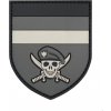 Gumová nášivka 101 Inc vlajka German Commando Skull - sivá