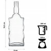 Fľaša na alkohol sklenená 
