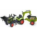 FALK Šliapací traktor 2040N Claas Arion 410 s nakladačom rýpadlom a vlečkou