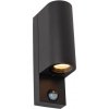 Lucide | Lucide 69803/02/30 -Vonkajšie svietidlo so senzorom ZARO 2xGU10/7W/230V IP65 čierna | LC3745