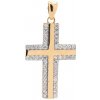 Prívesok ZLATÝ KRÍŽIK so zirkónmi