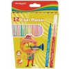 Školské fixky KEYROAD Fiber Marker, 12ks, mix farieb