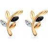 Náušnice SAVICKI: dvojfarebné zlato, čierne diamanty, diamanty - SAVE71404 Y S BD