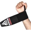 RDX W3 IPL USPA Approved Powerlifting Bandáže na zápästie with Thumb Loops OEKO-TEX® Standard 100 certified BLACK - Standard Size