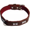 COBBYS PET Obojok z originálnej kože zdobený kostičkami 45cm/25mm hnedý